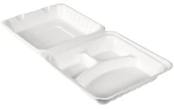 BioPak Boîte Repas 3-division 590 Ml, 50 Pièce/s - Vaisselle Jetable
