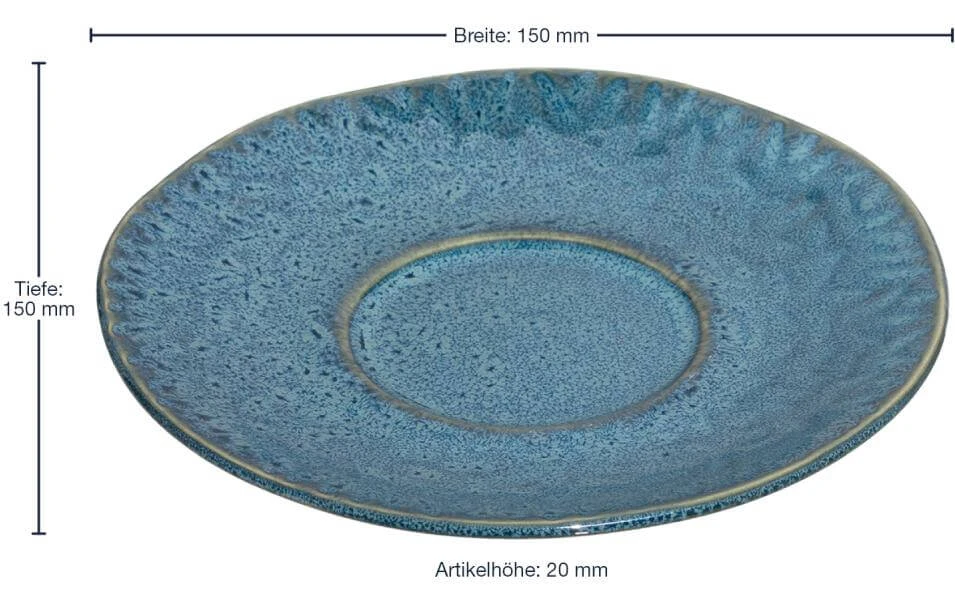 Leonardo Soucoupe Matera Ø 15 Cm, 4 Pièces, Bleu - Tasse 4 Leonardo Soucoupe Matera Ø 15 Cm, 4 Pièces, Bleu - Tasse - Image 2