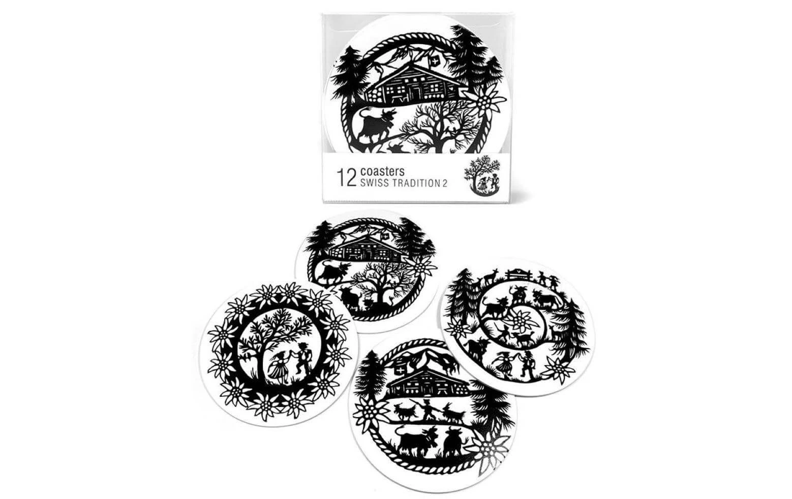 Dessous de verre Swiss Tradition 2 12 pièces, Noir/Blanc - Sous-verre Trendform Dessous De Verre Swiss Tradition 2 12 Pièces, Noir/Blanc - Sous-verre -Paderno Shop unnamed file 148