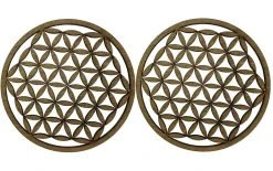 Aepll Consulting Dessous De Verre Fleur De Vie 2 Pièces, Noix - Sous-verre