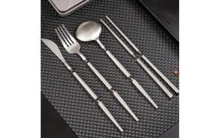 Tatavola Couverts à Emporter Noya 4-parties, Argenté - Set De Couverts -Paderno Shop unnamed file 1846
