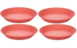 Koziol Assiette De Soupe Et De Pâtes Connect 24 Cm, 4 Pièce/s, Rouge - Plaque