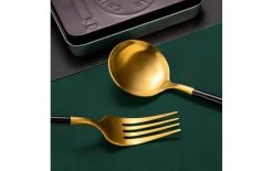 Tatavola Couverts à Emporter Noya 4-parties, Doré/Vert - Set De Couverts -Paderno Shop unnamed file 1962