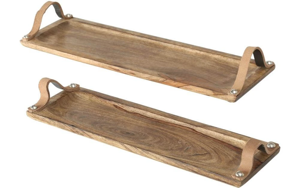 Plateau de service Malus Ensemble de 2, Brun - Plat Boltze Plateau De Service Malus Ensemble De 2, Brun - Plat -Paderno Shop unnamed file 2125