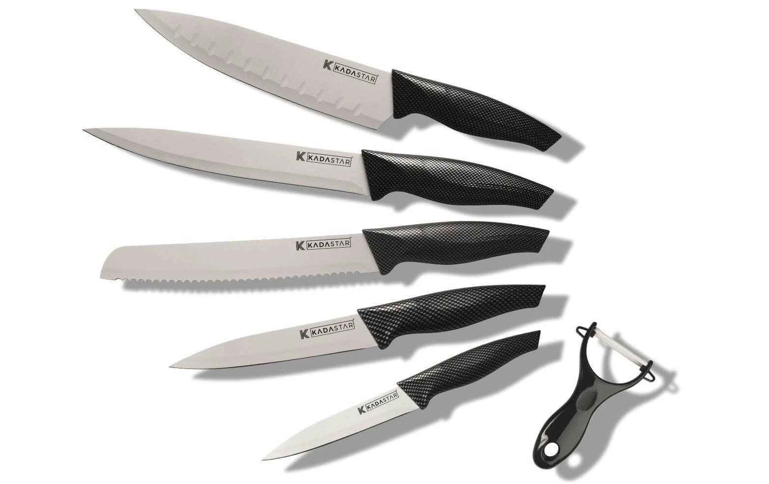 Kadastar Jeux De Couteaux Premium White 6 Pièces, Argenté/Blanc - Couteau De Cuisine 4 Kadastar Jeux De Couteaux Premium White 6 Pièces, Argenté/Blanc - Couteau De Cuisine - Image 2