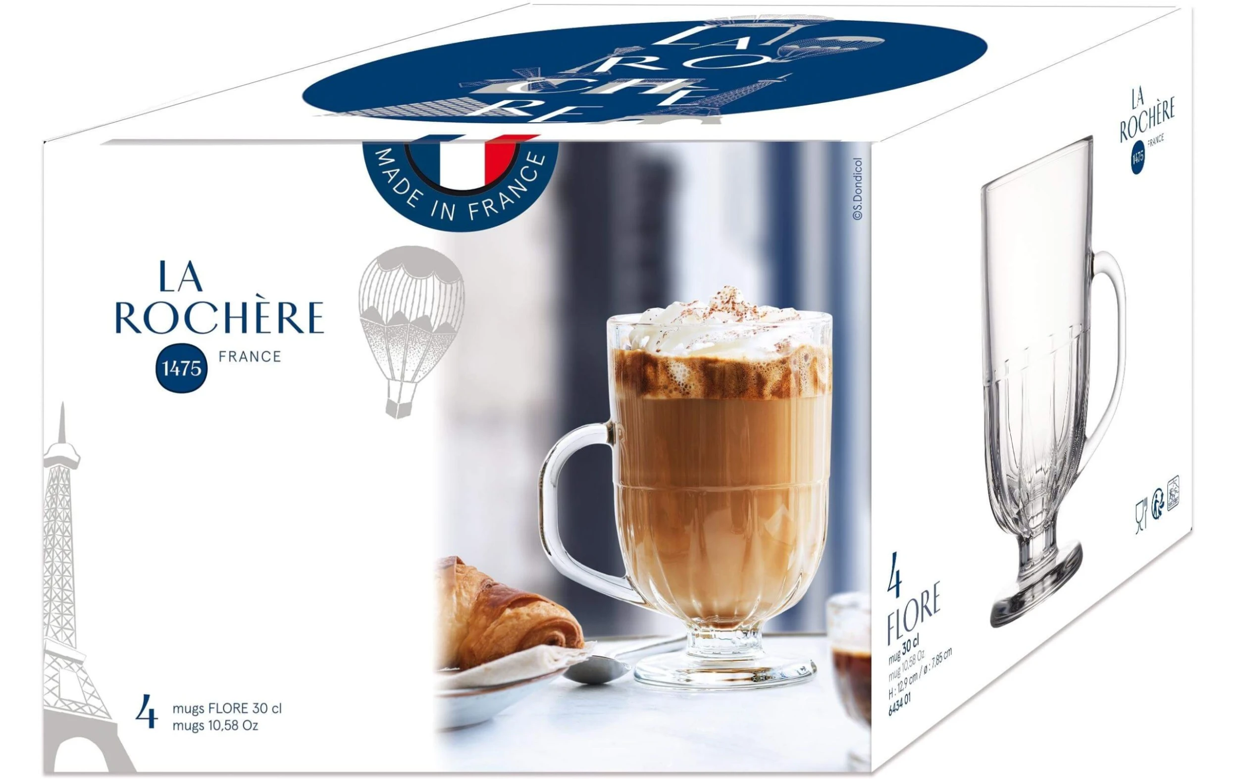 Tasse à latte macchiato Flore 330 ml, 4 Pièce/s, Transparent - Tasse La Rochère Tasse à Latte Macchiato Flore 330 Ml, 4 Pièce/s, Transparent - Tasse -Paderno Shop unnamed file 2358 scaled