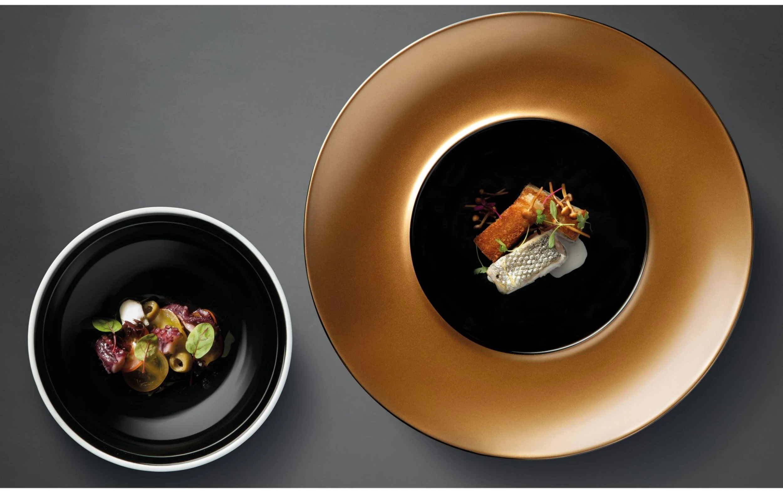 BergHOFF Set D’assiettes Gem Line 2 Pièce/s, Doré/Noir - Plaque 4 BergHOFF Set D’assiettes Gem Line 2 Pièce/s, Doré/Noir - Plaque - Image 2