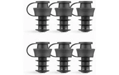 Coravin Bouchon à Vis Pour Bouteilles De Vin 6 Pièce/s, Noir - Verseur De Bouteille