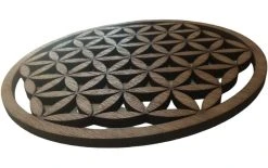 Aepll Consulting Dessous De Plat Fleur De Vie Bois De Noyer - Sous-verre