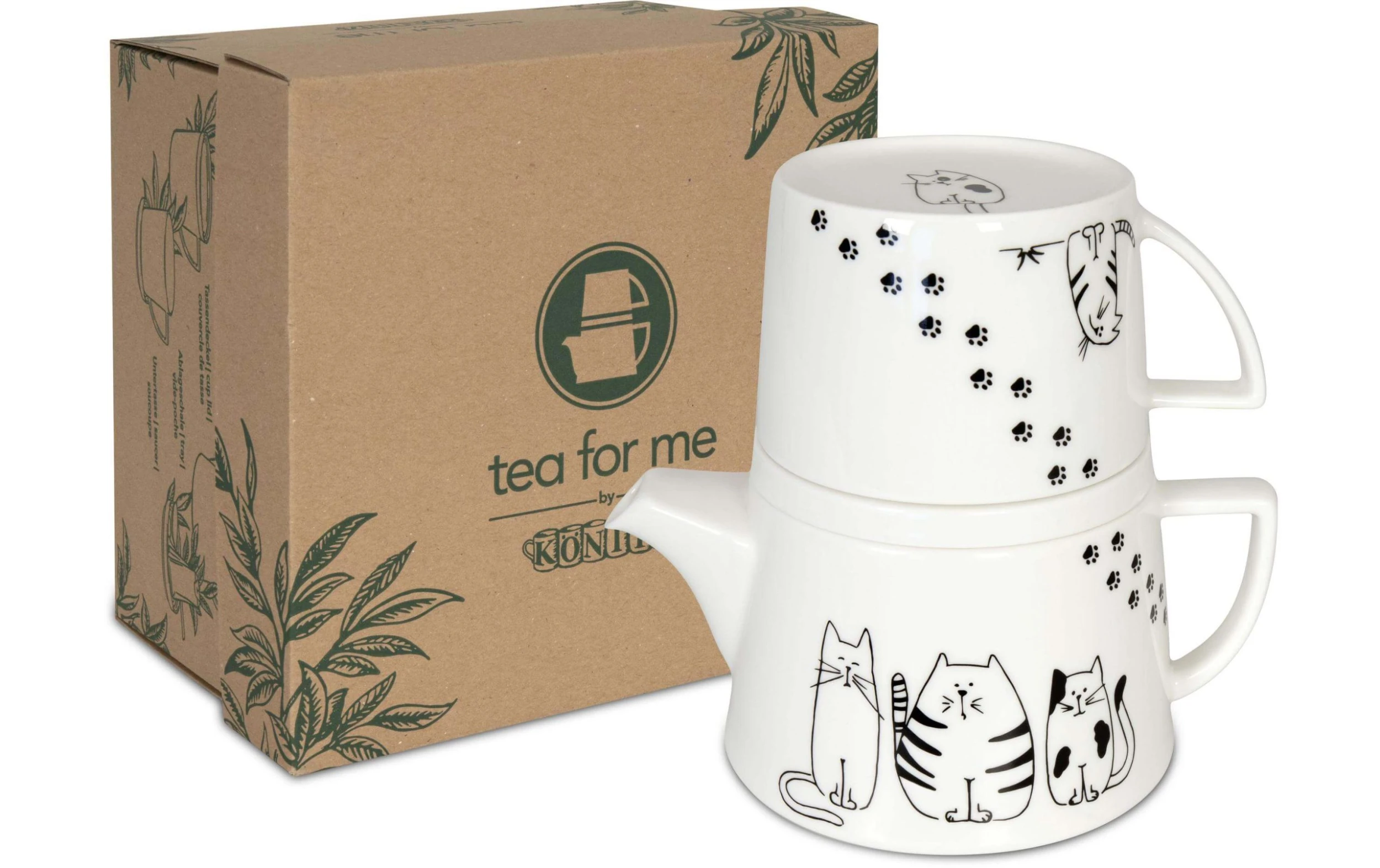 Set de thé Funny Cats 790 ml , 1 Pièce/s, Noir/Blanc - Tasse Könitz Set De Thé Funny Cats 790 Ml , 1 Pièce/s, Noir/Blanc - Tasse -Paderno Shop unnamed file 3349 scaled