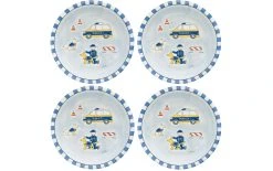 Mila Assiettes Pour Le Petit-déjeuner Et à Dessert Police 4 Pièce/s, Bleu/Bleu Clair - Plaque