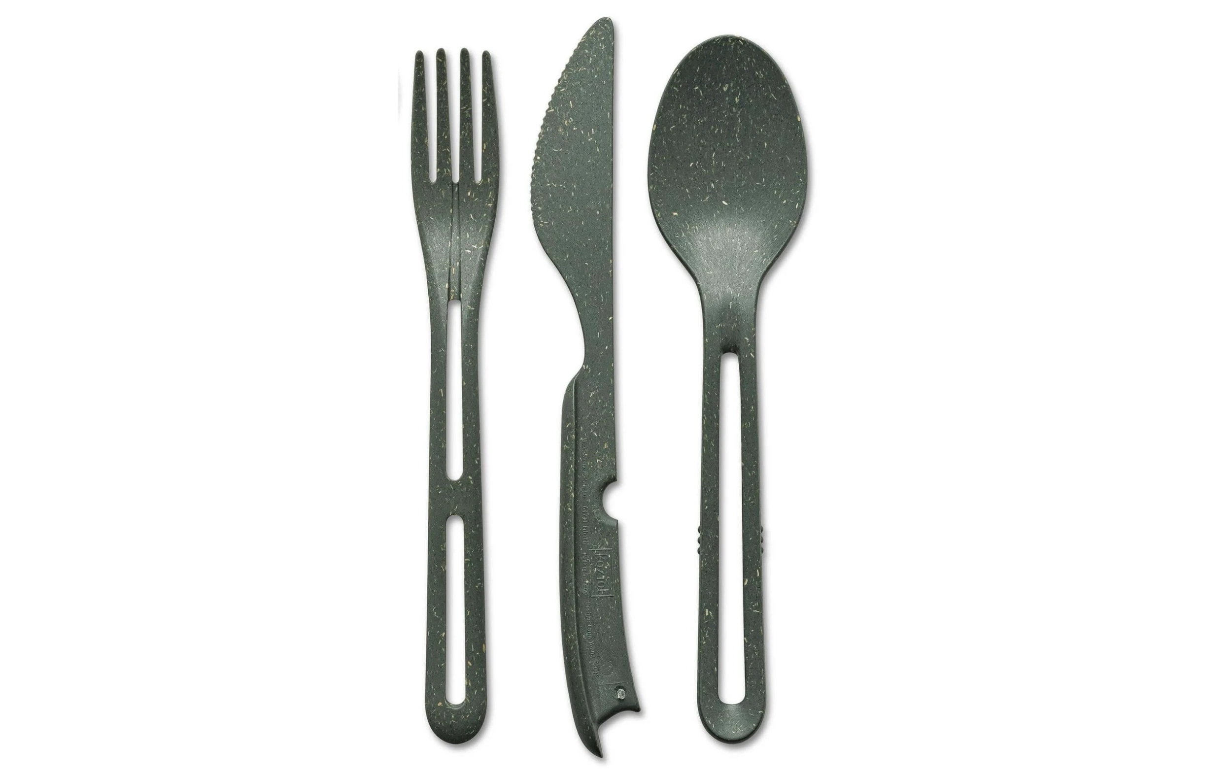 Koziol Couverts à Emporter Klikk 3-parties, Gris Foncé - Set De Couverts 3 Koziol Couverts à Emporter Klikk 3-parties, Gris Foncé - Set De Couverts