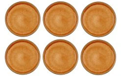 Bitz Assiettes Pour Le Petit-déjeuner Et à Dessert Ø 21 Cm, 6 Pièces, Noir/ambre - Plaque