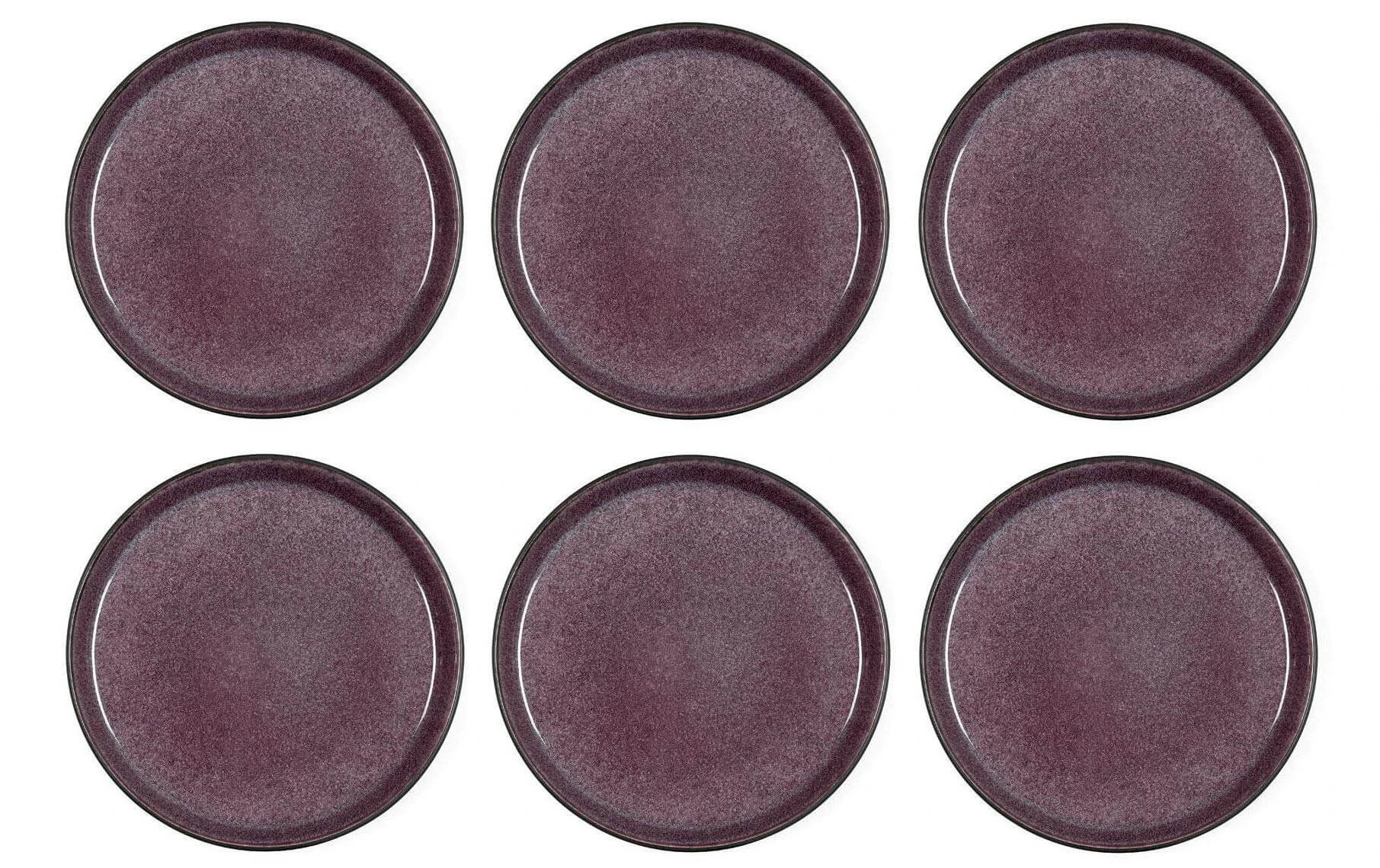 Bitz Assiettes Pour Le Petit-déjeuner Et à Dessert Ø 21 Cm, 6 Pièces, Noir/violet - Plaque 3 Bitz Assiettes Pour Le Petit-déjeuner Et à Dessert Ø 21 Cm, 6 Pièces, Noir/violet - Plaque