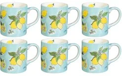 Mila Tasse à Café Tutto Limone 280 Ml, 6 Pièce/s, Bleu Clair - Tasse