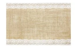 Partydeco Chemin De Table Jute Avec Dentelle 28 Cm X 2.75 M, 1 Pièce, Brun - Nappes De Table