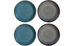 Leonardo Assiettes Pour Le Petit-déjeuner Et à Dessert Matera 4 Pièce/s, Bleu/Noir - Plaque