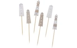 Rico Design Pearl Piques Décoratifs Phare 6 Pièce/s Blanc - Couverts Jetables