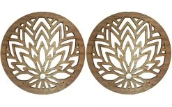 Aepll Consulting Dessous De Verre Plante De Chanvre 2 Pièces, Noix - Sous-verre