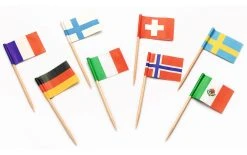 Sier Pearl Piques Décoratifs Drapeaux 144 Pièce/s, Multicolore - Couverts Jetables