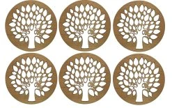 Aepll Consulting Dessous De Verre Pommier 6 Pièces, Bois De Cerisier - Sous-verre