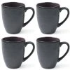 Bitz Tasse à Café 300 Ml, 4 Pièce/s, Violet Foncé/Noir - Tasse