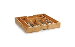 Zeller Present Casier à Couverts Bambou Brun - Plateau à Couverts