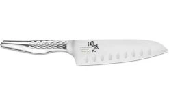 Kai Couteau Santoku Seki Magoroku Shoso Avec Bord Cannelé Argenté - Couteau De Cuisine