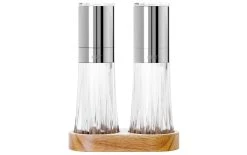 AdHoc Moulins à Sel Et à Poivre Menage Crystal 17 Cm, Argenté - Moulin à épices