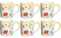 Mila Tasse à Café Lovely Flowers 280 Ml, 6 Pièce/s, Blanc - Tasse