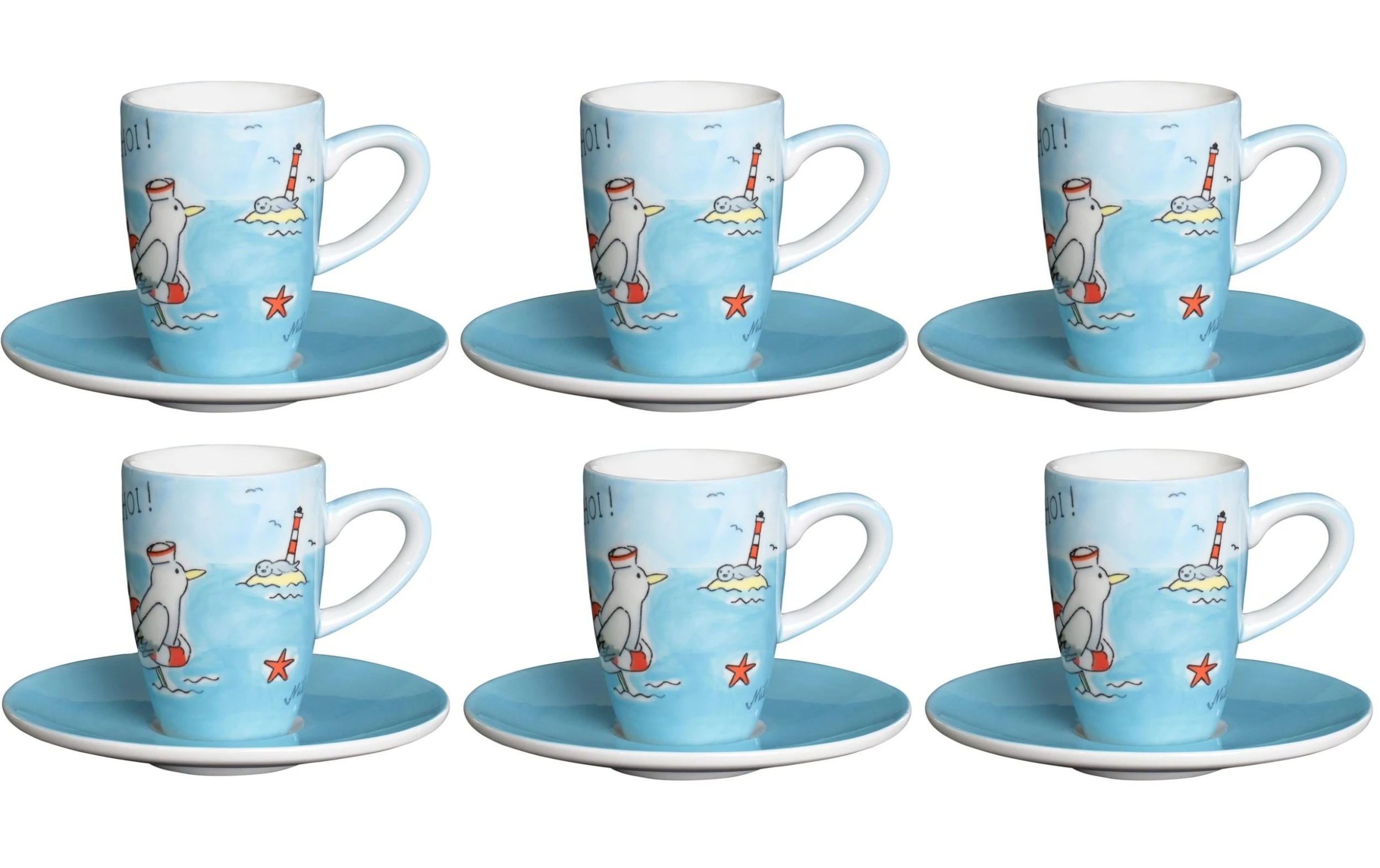 Mila Tasse à Expresso Ahoi 60 Ml , 6 Pièce/s, Bleu - Tasse 3 Mila Tasse à Expresso Ahoi 60 Ml , 6 Pièce/s, Bleu - Tasse