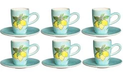 Mila Tasse à Expresso Tutto Limone 60 Ml , 6 Pièce/s, Bleu Clair - Tasse