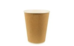 Papstar Tasses à Café Jetables Ripple Wall 300 Ml 25 Pièce/s, Nature - Vaisselle Jetable