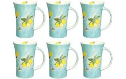 Mila Tasse à Café Tutto Limone 500 Ml , 6 Pièce/s, Bleu Clair - Tasse