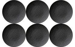 Villeroy & Boch Assiette Non Décorative Manufacture Rock Ø 25 Cm, 6 Pièce/s, Noir - Plaque