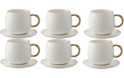 Lene Bjerre Tasse à Expresso Clara 150 Ml , 6 Pièce/s, Blanc - Tasse