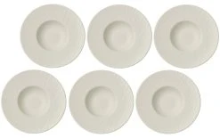 Villeroy & Boch Assiette De Soupe Et De Pâtes Manufacture Rock Ø 29 Cm, 6 Pcs, Blanc - Plaque