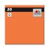 Fasana Serviettes En Papier Uni 33 Cm X 33 Cm, 20 Pièce/s, Orange - Serviettes