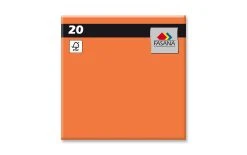Fasana Serviettes En Papier Uni 33 Cm X 33 Cm, 20 Pièce/s, Orange - Serviettes