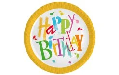 Braun + Company Assiettes Jetables Birthday Dance 23 Cm, 10 Pièce/s, Multicolore - Vaisselle Jetable